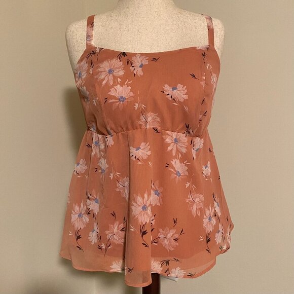 torrid Tops - Torrid Falling Daisy Floral Print Babydoll Chiffon Cami #11686023 Size 00